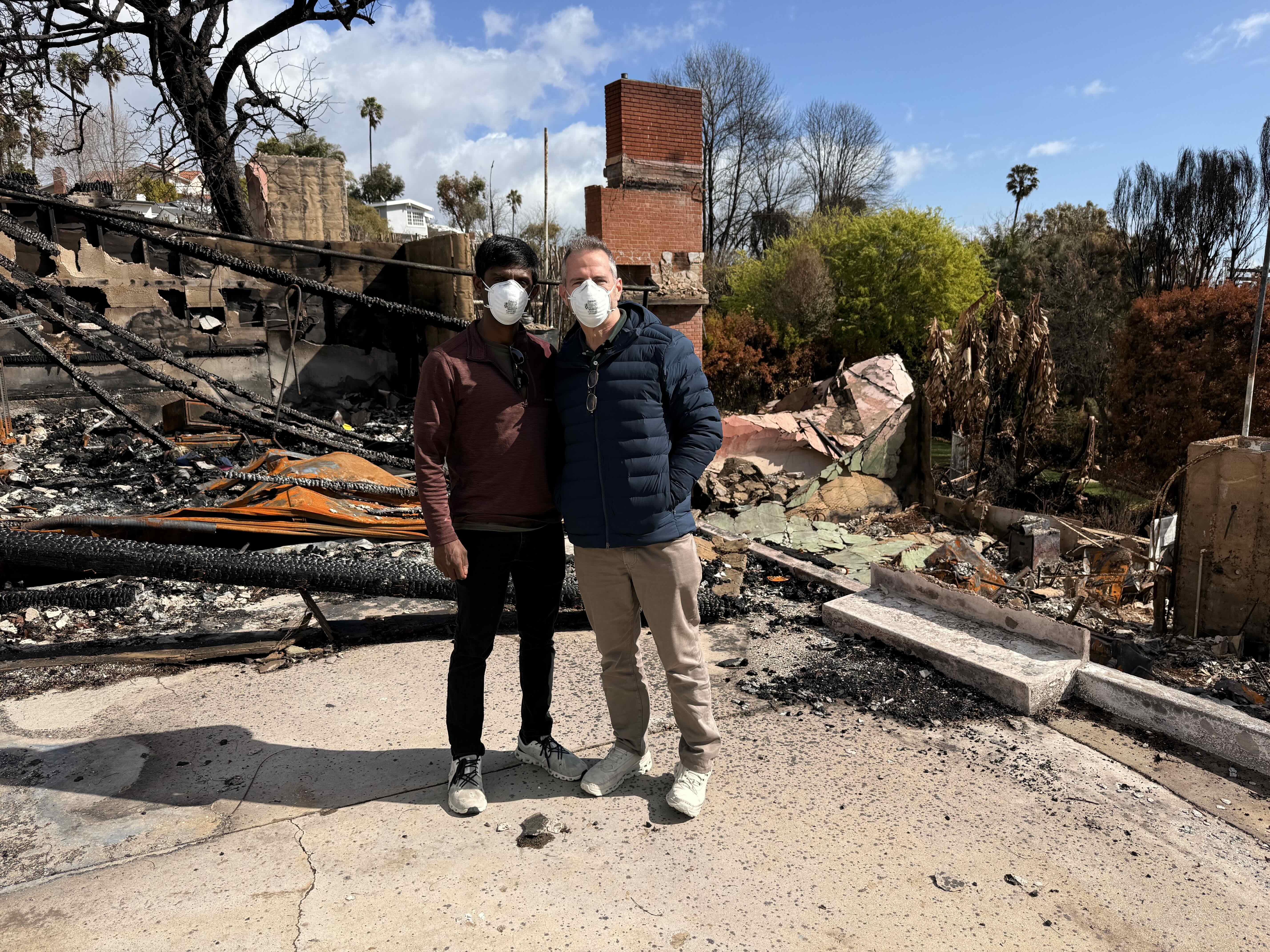 Palisades fire damage site