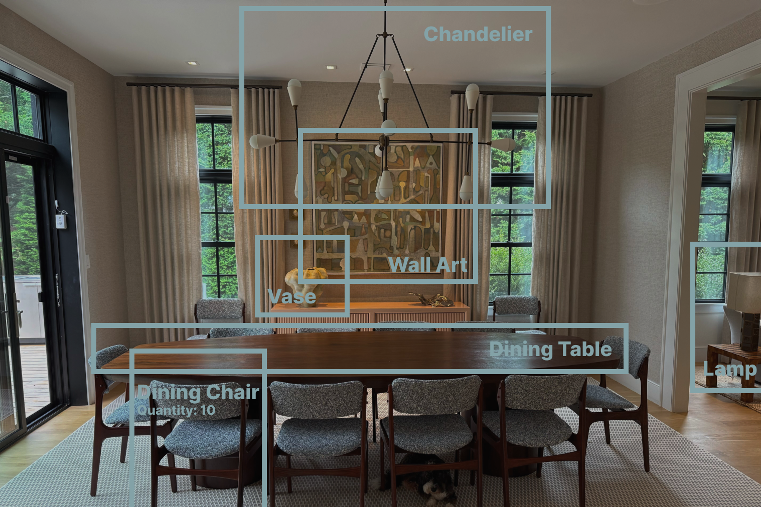 AI image analysis showing automated item detection and extraction